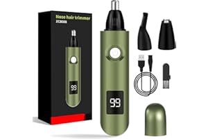 ‎IMOEBEL iMoebel Nasenhaartrimmer 3 in 1 mit LED-Anzeige, Nasenhaarschneider Ohrhaarschneider Wiederaufladbar mit Doppelschneideklingen, Augenbrauen und Angesichtshaartrimmer für Männer und Frauen, Grün