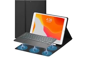 GAOEEIN Tastiera con Custodia per i-P-a-d 9 Generazione 10.2 con Touchpad 3 Canali BT 7 Colori di Retroilluminazione, Tastiera iPad 9/8/7/i-P-a-d Air 3/i-P-a-d Pro 10.5(Nero)