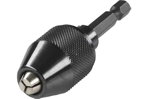 Wolfcraft Borrchuck med Hexagonskaft - Nyckellös, 0,5-6,5 mm | Passar skruvdragare med 6,35 mm hexfäste - metallkonstruktion med diamantknurling för säkert grepp