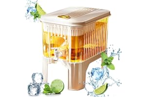 HOVCEH Plastic Water Dispensers, 5L Fridge Drinks Dispenser with Tap and Stand, Large Fridge Water Dispenser, Iced Beverage Dispensers with Leak Proof Spigot for Party Drink, Juice, Iced Tea