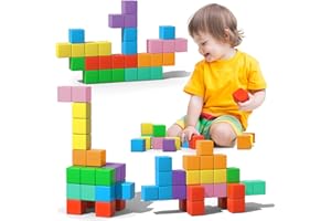 Asago Magnetische Bausteine Würfel 56 Stück große Magnetsteine 34mm 3D Magnete Puzzle zum Training des Gehirns für Kinder
