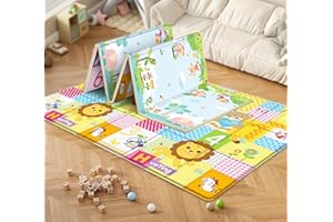 HOMTOL Alfombra de Juego para Bebe Plegable Alfombrilla Infantil Acolchada de LDPE Colchoneta Bebe Suelo Impermeable Antideslizante Adecuado para Uso en Interiores y Exteriores (RH94-1)