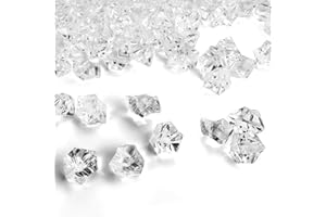 Jieddey Cubetti di Ghiaccio,150 PCS Diamanti Finti Cubetti di Ghiaccio in Plastica Acrilica Gemme Cristalli Decorativi per Riempitivi di Vasi Decorazioni Tavola Matrimoni Casa 11 x 14 mm