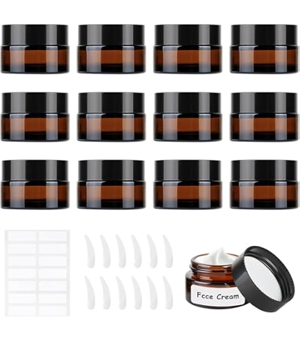10 Vasetti Di Vetro Ambrato 30ml Con Etichette | Barattoli Per Creme, Cosmetici Fai Da Te E Candele - Foto 3