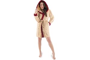 CelinaTex XS-XXXL Bademantel Kapuze zweifarbig kurz seitliche Eingrifftaschen Damen Sherpa Kuschelfleece Morgenmantel, Sauna, Spa, Pool, Bad, flauschig und komfortabel - OEKO-TEX Kos