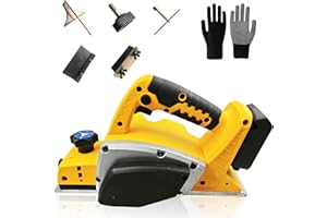 BUILRAND Cordless Handheld Planer for Dewalt 20V Battery, 15000 RPM Power Electric Planer Wood 82MM Cut Width 2MM Depth Brushless Thicknesser Planer for Wood Chamfer Carpenter Home DIY Woodworking(No Battery)
