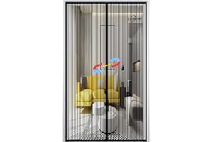LRHRHR Moustiquaire Porte Magnétique, Auto-Adhésif Rideau en Maille, Fermeture Automatique, sans Perçage, pour Couloirs Patio Portes-Black-A|| 80x210cm(31x82inch)