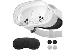 Qoosea 4 in 1 Custodia Protettiva per Meta Quest 3S Clear Cover in TPU, Trasparente Copertura Antigraffio Case Accessori per Meta Quest 3S VR Headset con Copriobiettivo Pellicola Temperata