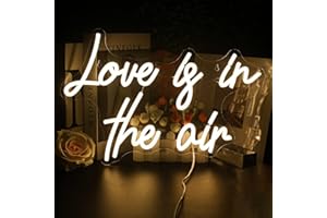 ‎LOOKLIGHT Looklight Love is in the Air Neonschild Warmes weißes LED-Neonlicht für Wanddekoration USB-Buchstaben-Neonschild Hochzeit Neonlicht für Schlafzimmer Haus Bar Kneipe Hochzeit Geburtstag Party