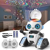 Aikmi Rechargeable Robot Toy for Children with Projector Night Light | Robot toy with gesture sensor, music and night light p