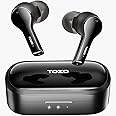 TOZO T9 True Wireless Earbuds Environmental Noise Cancellation 4 Mic Call Noise Cancelling Headphones Deep Bass Bluetooth 5.3 Light Weight Wireless Charging Case IPX7 Waterproof Headset, Black