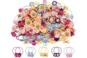 HCIMOOY 100 Pezzi Colori Misti Ragazze Eelastici per Capelli Fascette Elastiche Morbide Fasce per Capelli Supporti per coda di Cavallo Accessori per capelli per Ragazze (50 paia)