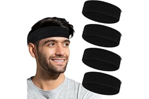 HJZHII 4 fasce per il sudore per uomo e donna, fasce per il sudore sportive, fasce per la testa per allenamento, traspirante, fascia per il sudore atletica per esercizi, corsa, fitness, yoga