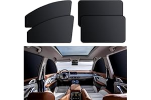 Omnikryp 4 Piezas Parasol de Coche Bebe, Protección UV Protección contra el Calor, Magnético Cortinas Parasol Fácil Instalación, Protector Solar para Coche para Viajes Camping, para Niños y Mascotas