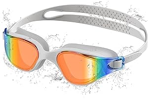 Ambienden Lunettes de Natation, Claire Vision Lunettes de Natation Anti-buée, Protection UV, Joints en Silicone, Ajustements Rapides, Unisexes Pour Adultes