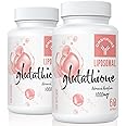 Liposomal Glutathione Supplement 1000mg, Reduced Glutathione Softgels with Vitamin C, for Anti-Aging, Detox, Brain, Immune Health, Better Absorption, L-Glutathione 120 Capsules (2 Bottles)