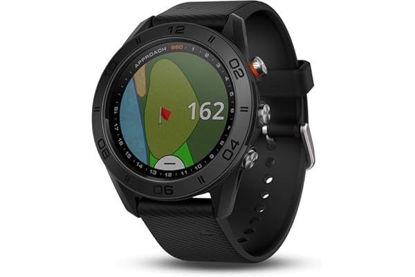 Garmin Approach S60 - Montre GPS de Golf - Noir avec bande de silicone
