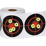 GearOZ Splatter Target Stickers 250pcs 3" Bullseye, Adhesive Reactive Targets for Shooting with Fluorescent Yellow Impact, Shooting Targets for BB Pellet Airsoft Guns