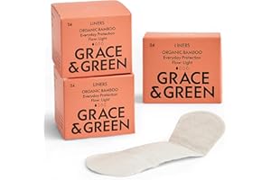 GRACE AND GREEN Grace & Green - Sustainable Bamboo Underwear Liners - 72 Pack | Ultra Thin & Super Soft | Ideal for Light Flow or Spotting | Everyday Discharge & Period Protection | B-Corp Certified