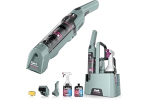 Shark StainForce Cordless Spot Cleaner Lightweight & Portable Spot, Stain, & Odour Eliminator for Carpets, Upholstery, with Storage Caddy, Accessories and 2x Full-Size Cleaning Solution, HX100UKCP