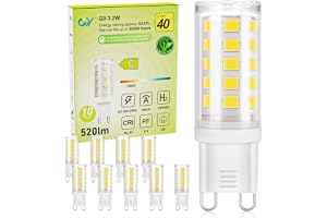 GY G9 LED-Glödlampor, 3.2W 520LM, 3000K Varmvit, Motsvarar 40 W,Hög Ljusstyrka, Låg Energiförbrukning, Energisparande LED, Ic