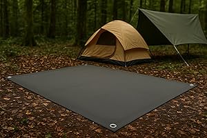 GLAMPTEX Heavy Duty Canvas Tarp for Camping & Outdoor Shelter – Waterproof Groundsheet & Tent Cover – Durable Breathable Tarpaulin for Hiking, Travel, Rain Protection (Multiple Sizes) (Grey, 7 x 8 ft)