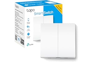Tapo TP-Link S220 Interruptor de luz Inteligente, Control Remoto, Control de Voz a través de Alexa o el Asistente de Google, 2-Botones 1-Vía, cableado súper fácil, Requiere Hub