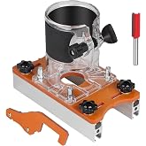 EFUTURETIME Base for Wood Milling Machine 65 mm, Slot Locator 1/4" | with Drill Bit, Immersion, for Edges, 0-5 cm Board