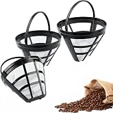 3 Pieces Coffee Filter Size 4, Reusable Filter for 8-12 Coffee Cups, Reusable Coffee Basket, Washable Home Coffee Basket