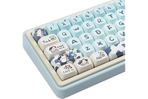 Cmokifuly MOA Lot de 142 touches personnalisées en PBT pour clavier mécanique de taille normale (vache bleue)