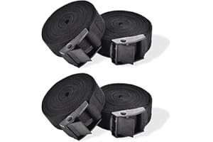 ‎RIO DIRECT RIO Direct 4 Stück Spanngurte kurz 1m, Schwarze Spanngurte mit klemmschloss, Spanngurt mit Ratsche Befestigungsgurte Kajaks,verstellbare Zurrgurte für Fahrrad, Sackkarr, Motorrad, Lastwagen,