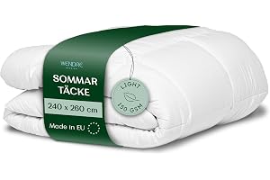 Wendre Sommartäcke 240x260 cm – Lätt 150 g/m² mikrofiber | Svalt och andningsbart mikrofibertäcke, allergivänligt, OEKO-TEX