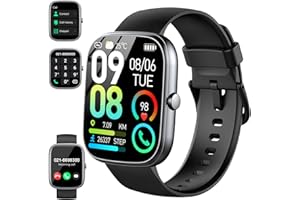 DYURWA Smartwatch Uomo Donna, 1.91"HD Orologio Smartwatch con Effettua/Risposta Chiamate, Contapassi/Cardiofrequenzimetro, Orologio Fitness Tracker SpO2 Sonno, Impermeabile IP68 113+Sportive per Android iOS