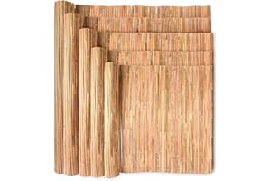 Wadan Natural Bamboo Slat Garden Fence Covering Outdoor Privacy Bamboo Garden Screening Roll, Privacy & Protective Screening Roll for Outdoor Wind and Sun Protection (1.2m x 4m)