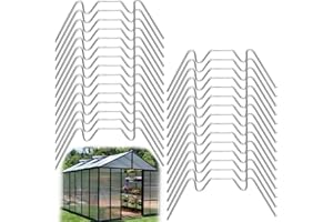 LEFEIRR Clips de Vitrage Serre, 30 Pièces Pinces de Serre Type W en Acier Inoxydable, Pinces de Fixation pour Serre d'accessoires de Serre