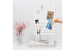 Navaris Tableau d'affichage en velours - Panneau mural 44 x 30 cm avec 6x punaise - Tableaux mémo en velours pour photo notes - Déco bureau maison