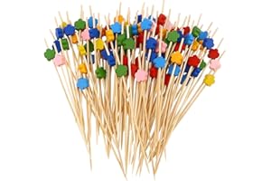 KXUSW Palillos para Aperitivos 100 Piezas-Púas de Cóctel y Palillos de Dientes de Alimentos-para Adornar Postres Cócteles de Frutas-Suministros para Fiestas de Bares