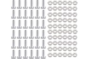 CYUaoao Gewächshausschrauben M6 Schrauben mit Muttern 50 Set Hammerkopfschrauben Aluminiummuttern Vierkant Gewächshausmuttern und Schrauben Silber für Möbel Werkzeug Gewächshausreparaturen