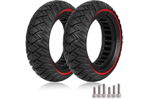 ‎PRODROCAM 10 Zoll Scooter Solide Reifen, Elektroroller Vollgummireifen 10 x 3/255 x 80 (80/65-6) Ersatzreifen für Zero 10X / Kaabo WOLF WARRIOR X/MANTIS 10, Vorne/Hinten Roller Vollreifen (2 PCS Rot)