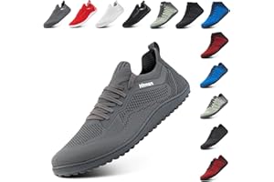 Hitmars Barefoot Shoes Mens Womens Wide Barefoot Trainers Walking Shoes Minimalist Trail Running Shoes Zero Drop Sneakers Lightweight Breathable Fitness Casual Black UK 3.5-12