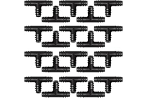 VooGenzek 20 Pièces 16mm Connecteurs de Tuyaux, Connecteur de Tuyau Cannelé en Plastique, Raccord D'irrigation, Connecteurs Barbelés de Tuyaux pour Système D'Irrigation, Tés