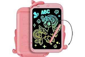 ‎ELECTIGHT Electight LCD Schreibtafel für Kinder 10 Zoll, Bunt Löschbar Zaubertafel, Elektronisches Augenschonend Tragbar Malbrett, Spielzeug Geschenk für Mädchen 3 4 5 6 7 Jahren - Rosa