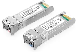 Binardat 1 Pair 10G SFP+ Bidi Transceivers, LC Single-Mode Module 20KM, Bi-Directional 1270nm/1330nm, Plug and play, Compatible with Binadat, Cisco, Meraki, Ubiquiti UniFi, Mikrotik, TP-Link and more