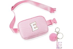 BLONWINER Crossbody Bags for Teenagers, Bum Bag with Cute Letter Chain for Women Friends Sister, Pop Gifts for Birthday and Festival, Personalized Bumbags Purse for Teen Girl (Pink E)