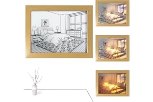 Audasi Lighting Drawing Art Cadre Photo Lumineux,USB Peinture créative et lumineuse,Décoration De Peintures D'éclairage cadre photo carré,Cadre d'art avec Art D'ombre Légère À LED,25*17*5CM(STYLE-3)