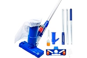 ERWAWEE Garten Bürststaubsauger, Staubsauger mit Teleskopstange & Bürste Handreiniger,Tragbar Bodensauger Poolreinigerdüsen Handpoolsouger Vakuum Pool Bodensauger Set, Boden Reiniger Bodenstaubsauger