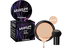 ALELYER Crème CC, Air Cushion BB Cream,CC Crème BB de Coussin D'air CC Foundation,Correcteur de Couvrance Liquide BB Creme, Correcteur Durable Maquillage Nude Hydratant éclaircissant,Naturel