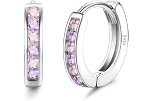 ORAZIO Kleine Creolen Ohrringe Silber 925 für Damen Mädchen Kinder | 925 Sterling Silber Knorpel Tiny Sleeper Huggie Ohrringe | Roségoldene Hypoallergene Ohrringe für Kinder