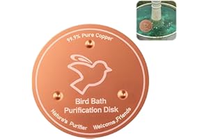 CVMGO Bird Bath Copper Disk Birds Pool Cleaner Copper 99.99% Pure Copper Bird Bath Cleaning Disks All-Season Reduces Cleaning Frequency with Triple-Point Support for Outdoor Birds bath Bowl Garden Fountain