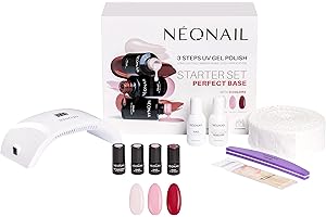 ‎NÉONAIL NeoNail Perfect Base Starter-Set mit Lampen-LCD-Display, 3 x Nagellacken und Zubehör